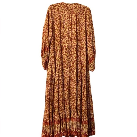 Aura Balloon Sleeve Print Multicolor Fall Floral Maxi Dress Size 3X NEW - Picture 9 of 10